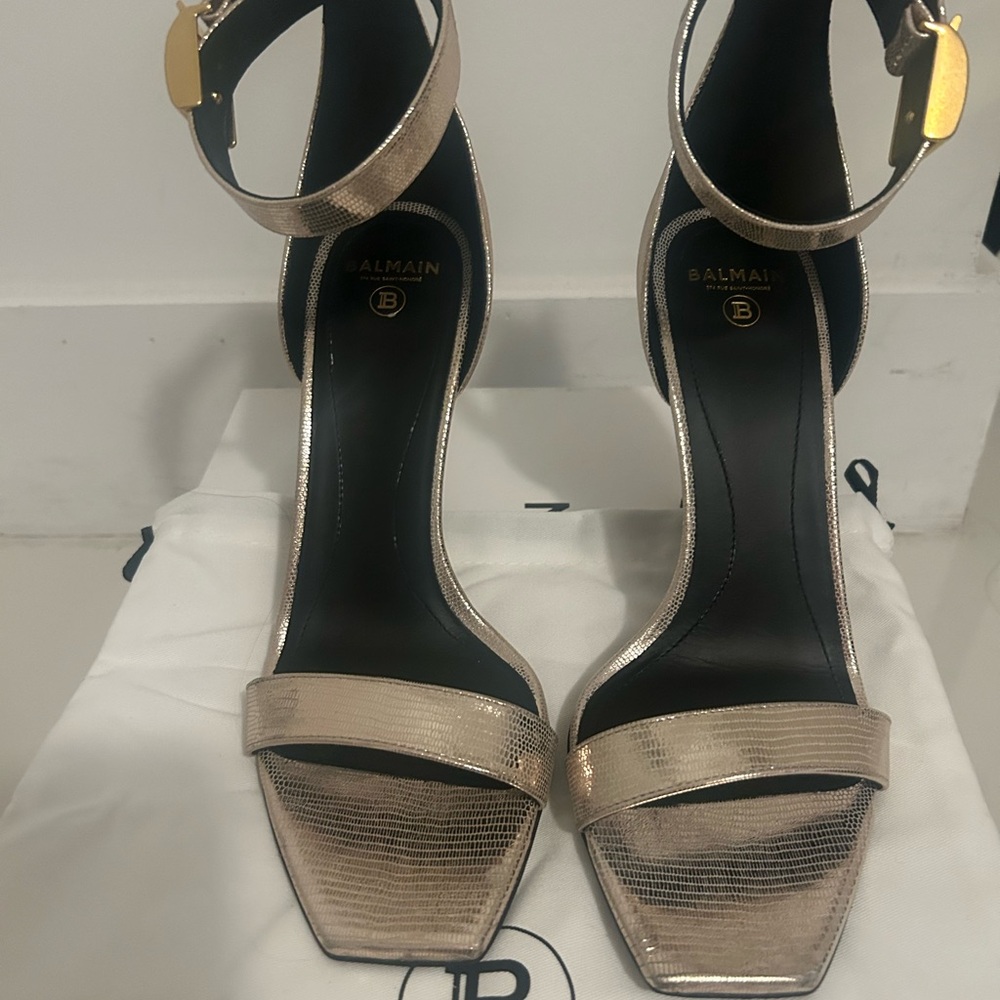 Balmain Women's Gold High Heel Sandals